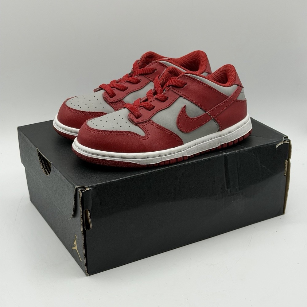 Nike Dunk Low‎ TDE Medium Grey Varsity Red White CW1589-002 Size 10C